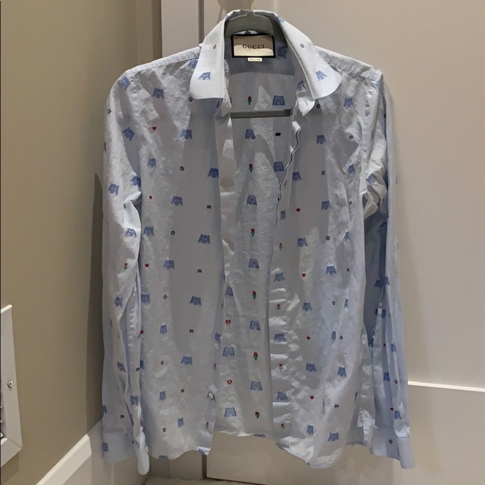 Gucci men’s dress shirt button up 38/15